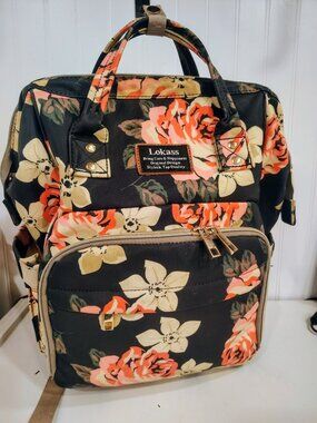 Lokass Floral Diaper Bag Waterproof Backpack Infant Insulated Pouch GUC